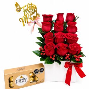 Box de rosas y Chocolates F-139